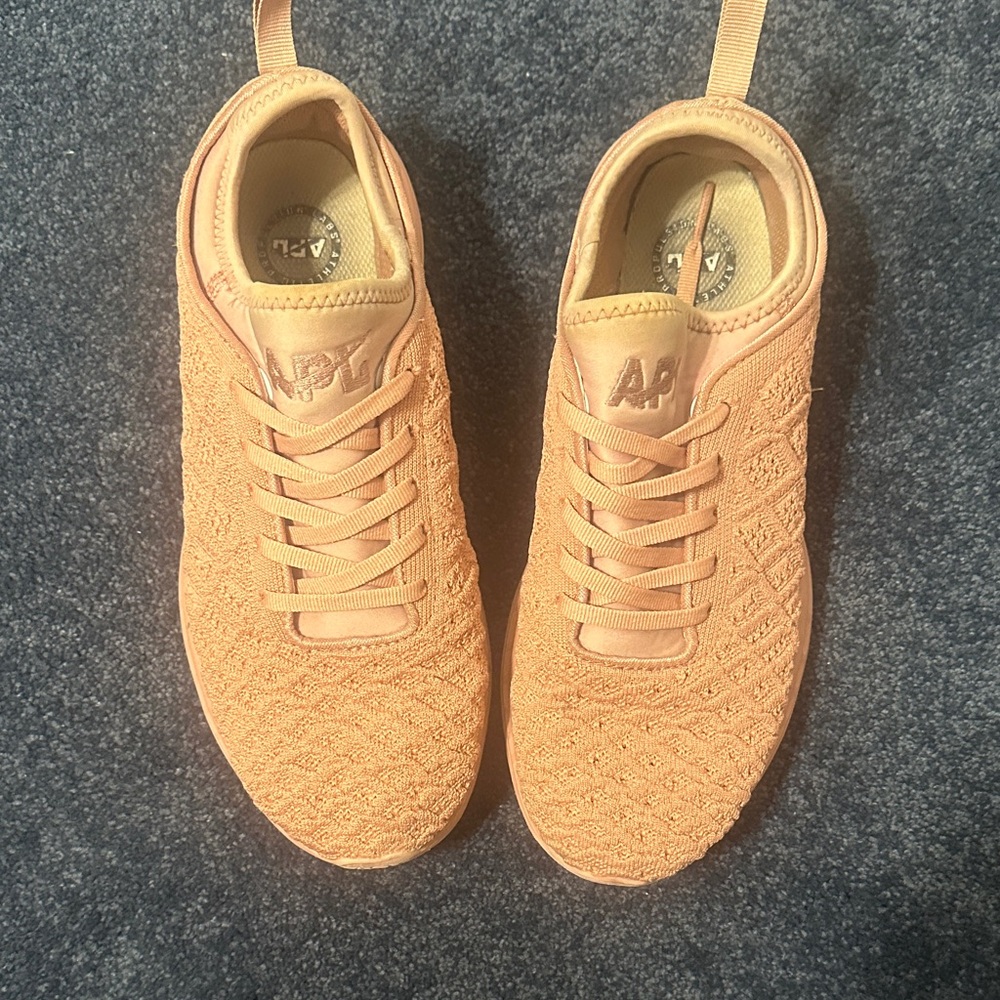 APL women’s millennial pink knit sneakers